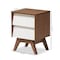Baxton Studio Hildon Mid-Century White and Walnut Wood 2-Drawer Storage Nightstand 136-7493 - alternate 5